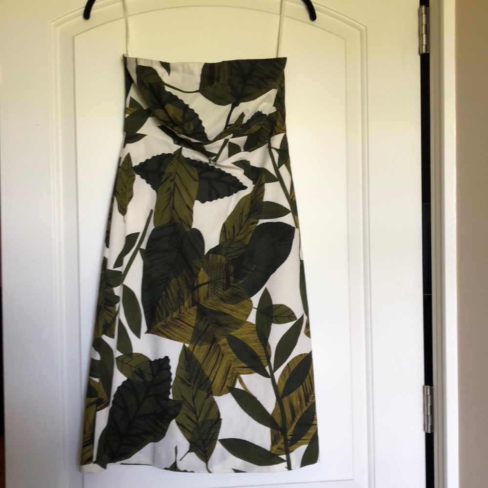 Palm strapless SUMMER patio sippin dress